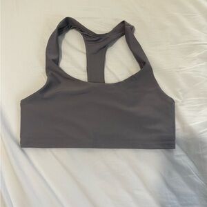 ALO Yoga Gray/Purple Racerback Sports Bra